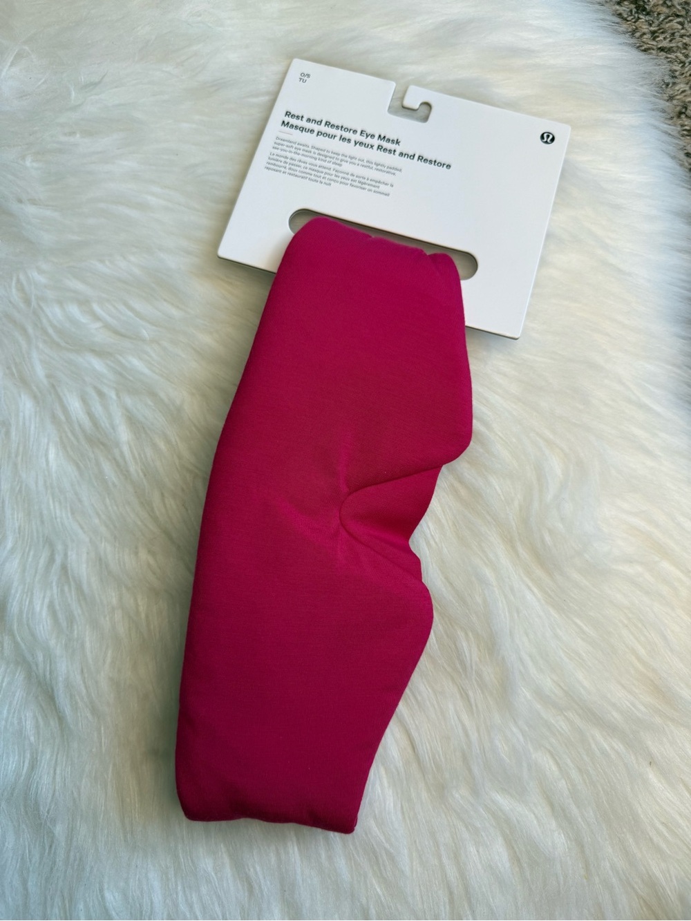 Lululemon NWT Rest and Restore Eye Mask CLYS Pink